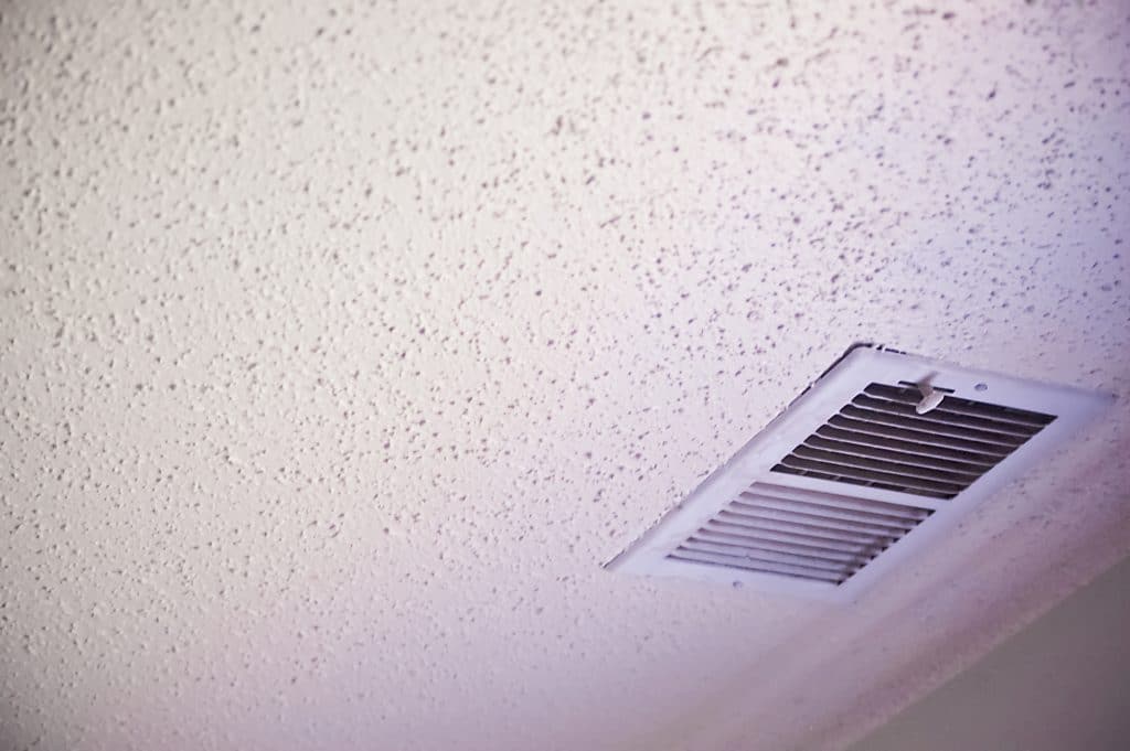 popcorn ceiling with hvac vent