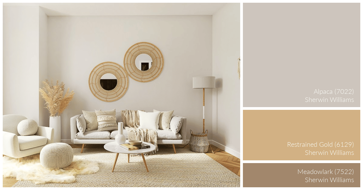 warm monochromatic color scheme for living room